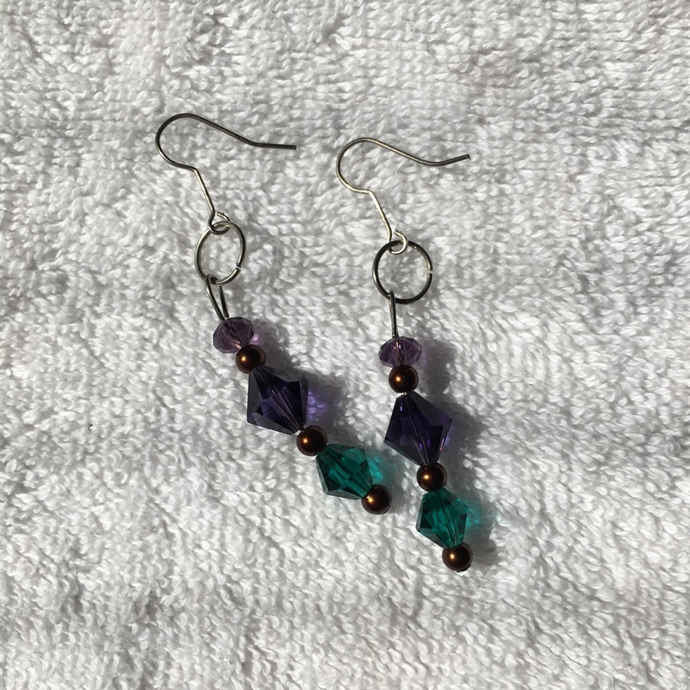 Blue & Purple Dangling Earrings